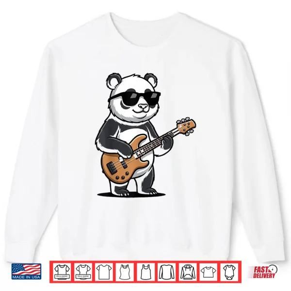Sweatshirt Funny Panda Playing Bass Guitar Shirt