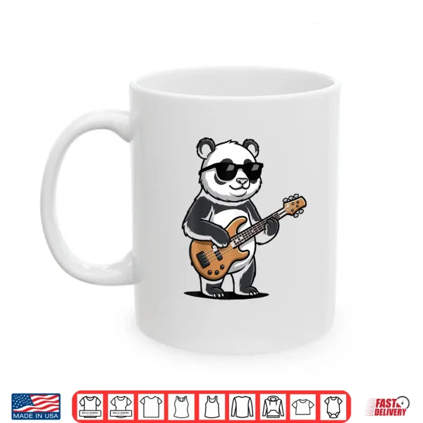 Mug Funny Panda Playing Bass Guitar Shirt