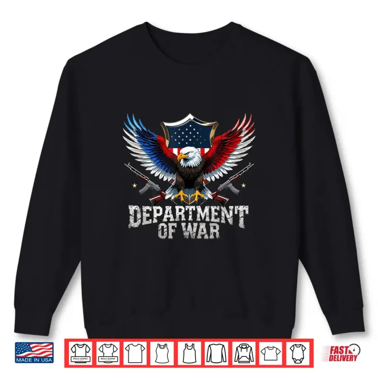 Sweatshirt Department of War Military Patriotic Eagle US Flag Veteran Shirt 1
