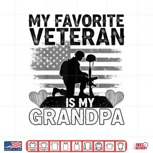 Design My Favorite Veteran is My Grandpa American Veterans Day Shirt 1