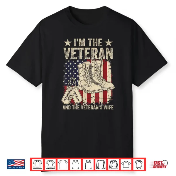 Veteran & Wife Proud American Veteran Wife Veterans Day Shirt