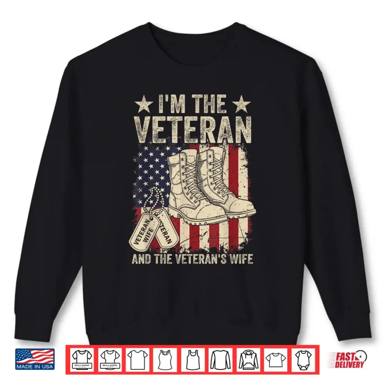 Sweatshirt Veteran Wife Proud American Veteran Wife Veterans Day Shirt 1