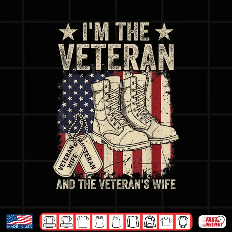 Design Veteran Wife Proud American Veteran Wife Veterans Day Shirt 1