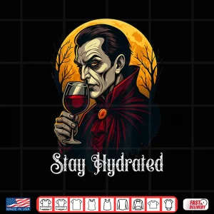 Design Stay Hydrated Vampire Dracula Glass of Blood Halloween Shirt