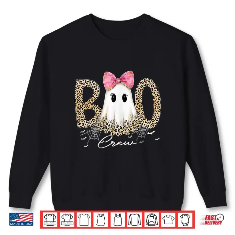 Sweatshirt Preppy Leopard Boo Boo Crew Ghost Halloween Shirt