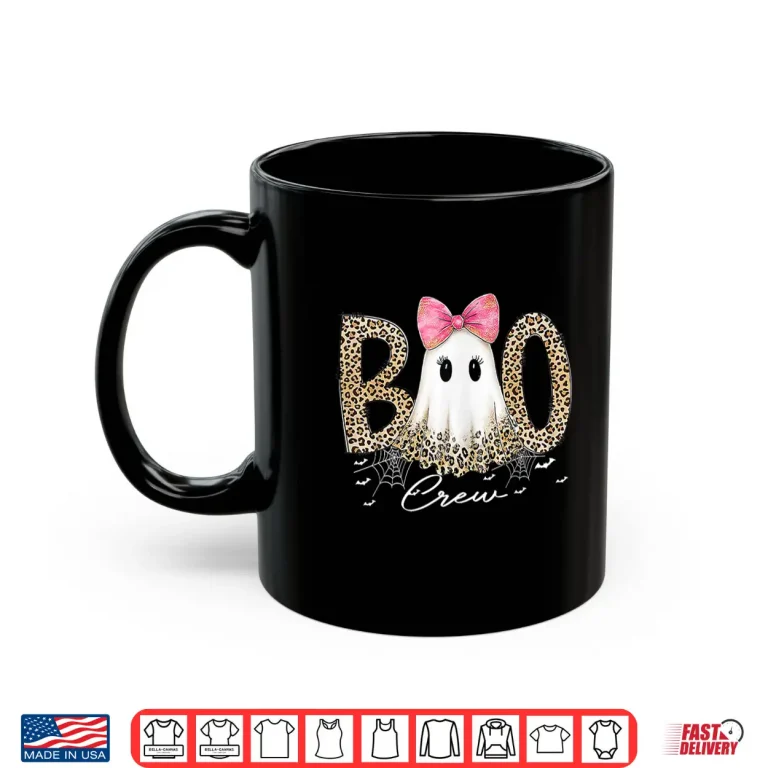 Mug Preppy Leopard Boo Boo Crew Ghost Halloween Shirt