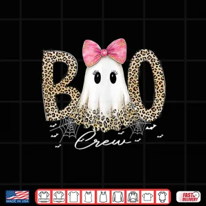 Design Preppy Leopard Boo Boo Crew Ghost Halloween Shirt
