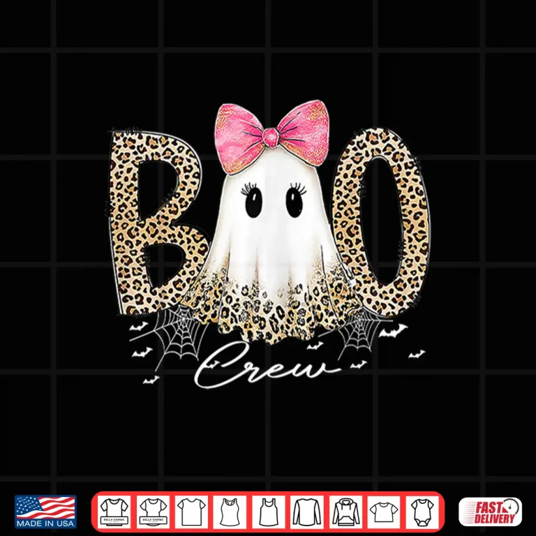 Design Preppy Leopard Boo Boo Crew Ghost Halloween Shirt