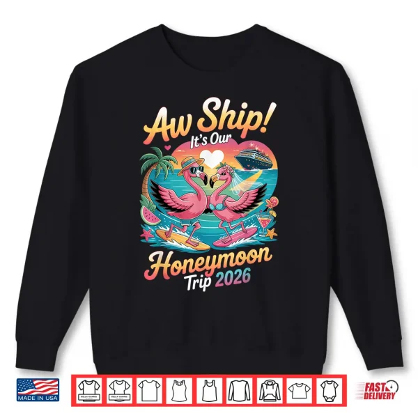 Sweatshirt 2026 Matching Honeymoon Cruise Flamingo Bride Groom Couple Shirt