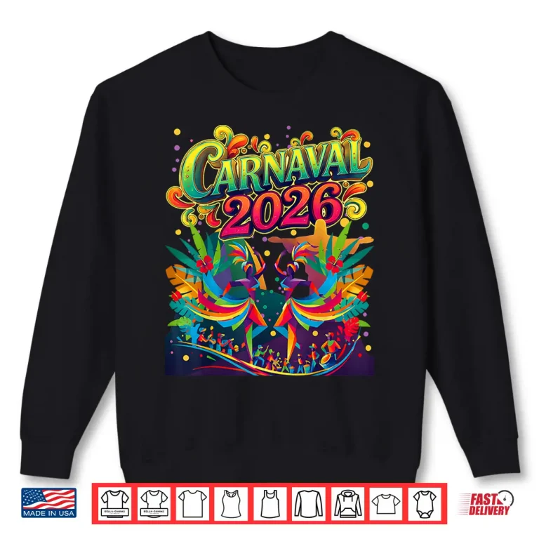 Sweatshirt Carnaval 2026 Mardi Gras 2026 Mens Womens Adults Matching Shirt