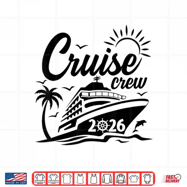 Cruise Crew 2026 Matching Family Summer Beach Vacation Trip Shirt 4 Design Cruise Crew 2026 Matching Family Summer Beach Vacation Trip Shirt