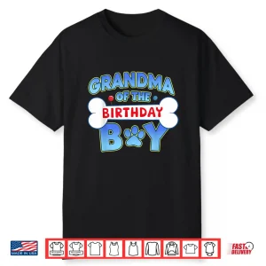 Grandma Of The Birthday Boy Matching Dog Family Bday Party Shirt