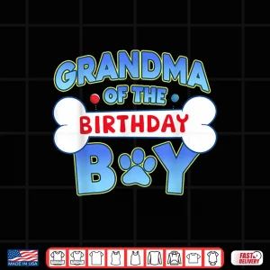 Design Grandma Of The Birthday Boy Matching Dog Family Bday Party Shirt