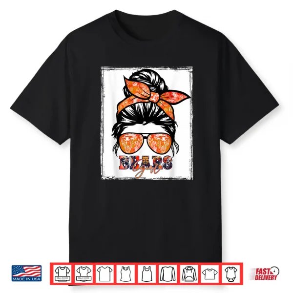 Retro Bears Girl Messy Bun Sports Team Matching Outfit Shirt