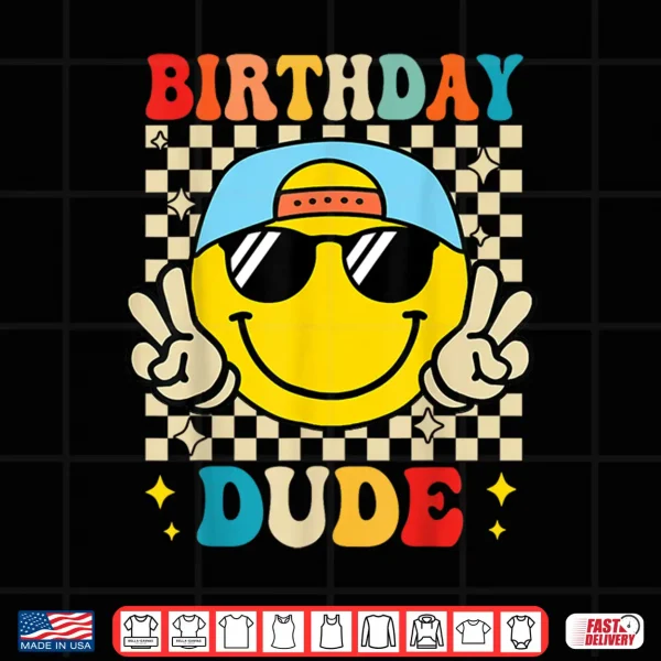 Design The Birthday Dude Happy Face 1St Birthday Party Matching Shirt