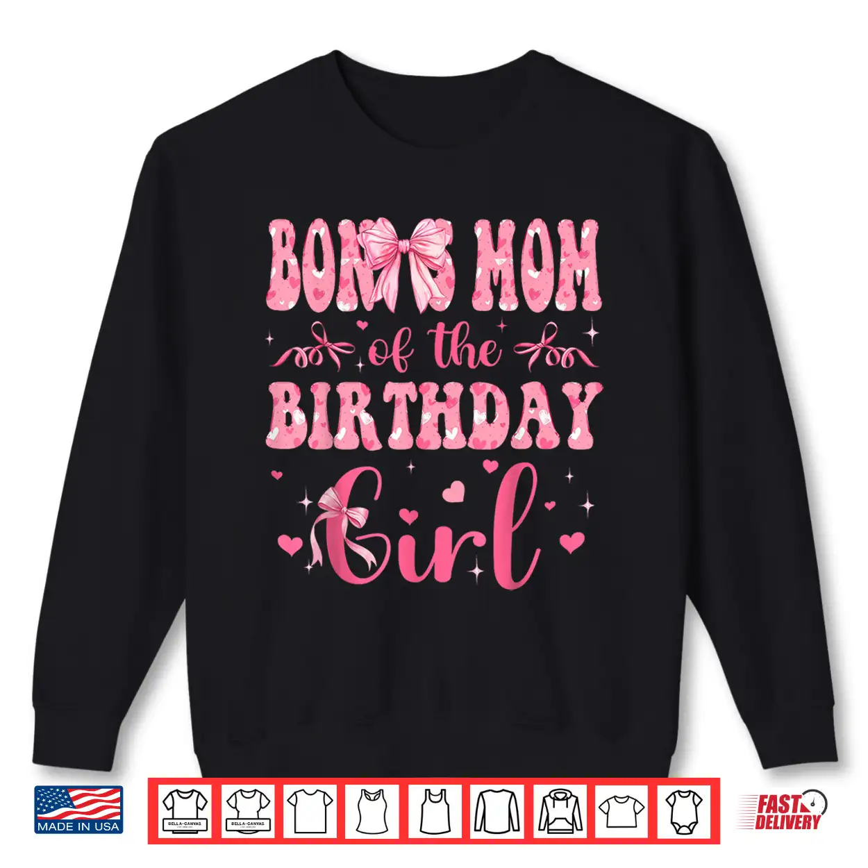Bonus Mom Of The Birthday Girl Matching Pink Coquette Bow Shirt Bonus Mom Of The Birthday Girl Matching Pink Coquette Bow Shirt