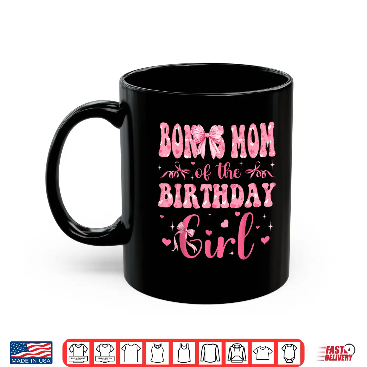 Bonus Mom Of The Birthday Girl Matching Pink Coquette Bow Shirt Bonus Mom Of The Birthday Girl Matching Pink Coquette Bow Shirt