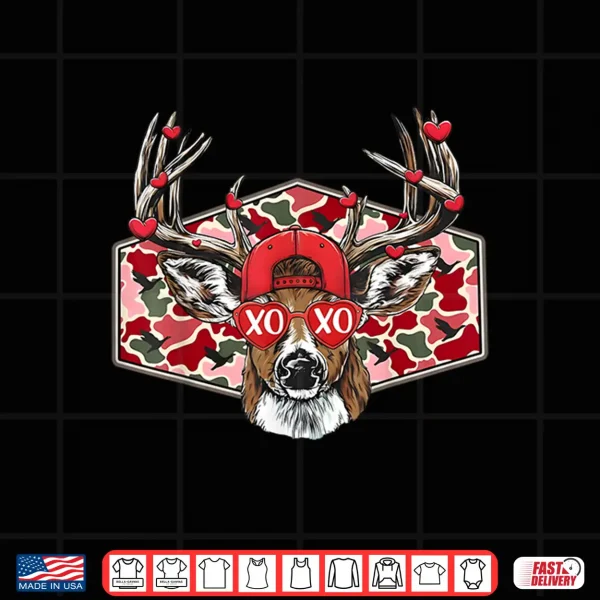 Design Camo Xoxo Valentine Buck Deer Hunting Season Family Matching Shirt
