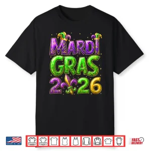 Mardi Gras 2026 Family Matching Costume Pjs Women Kid Men Shirt