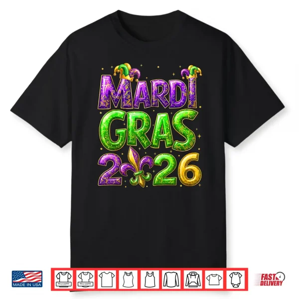Mardi Gras 2026 Family Matching Costume Pjs Women Kid Men Shirt