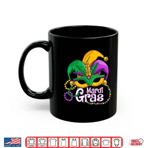 Mug Mardi Gras Mask Feather Jester Hat Beads Family Matching Shirt