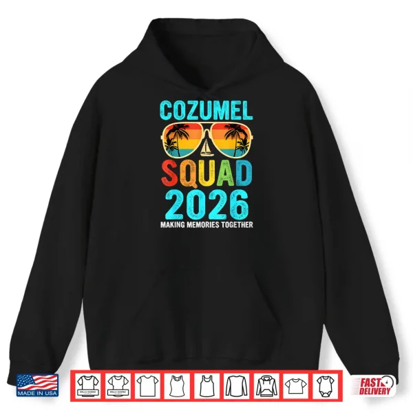 Hoodie Retro Cozumel Squad 2026 Matching Cruise Family Crew Shirt