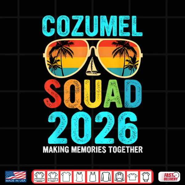 Design Retro Cozumel Squad 2026 Matching Cruise Family Crew Shirt