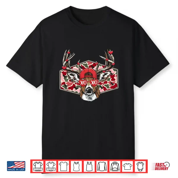 Camo Xoxo Valentine Buck Deer Hunting Season Family Matching Long Sleeve Shirt