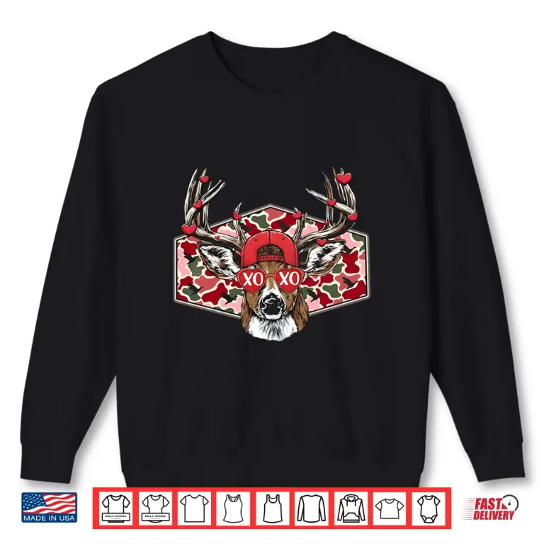 Sweatshirt Camo Xoxo Valentine Buck Deer Hunting Season Family Matching Long Sleeve Shirt