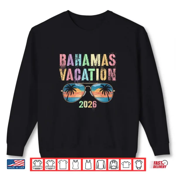 Sweatshirt Cute Bahamas Vacation 2026 Vacay Cruise Travel Matching Mom Long Sleeve Shirt