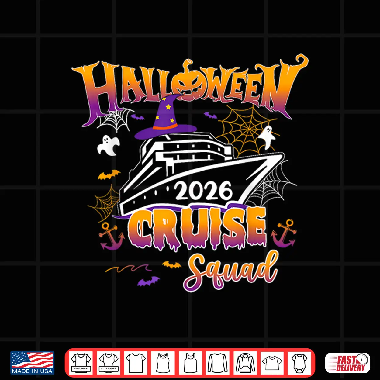 Halloween Cruise Squad 2026 Matching Family Cruising Crew Shirt Halloween Cruise Squad 2026 Matching Family Cruising Crew Shirt