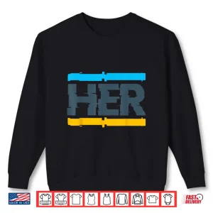 Sweatshirt Her Glitch Streetwear Retro Gamma Blue Matching Shirt