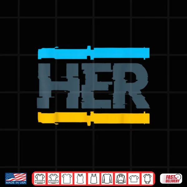 Design Her Glitch Streetwear Retro Gamma Blue Matching Shirt