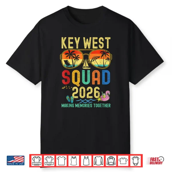 Key Vintage West Squad 2026 Matching Florida Vacay Sunset Shirt