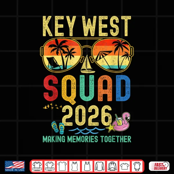 Key Vintage West Squad 2026 Matching Florida Vacay Sunset Shirt 4 Design Key Vintage West Squad 2026 Matching Florida Vacay Sunset Shirt