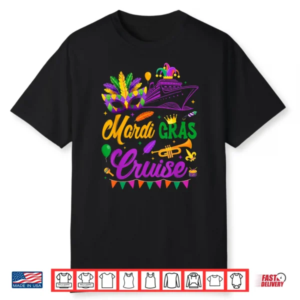 Mardi Gras Cruise Ship Mask Family Matching Shirt