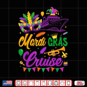 Design Mardi Gras Cruise Ship Mask Family Matching Shirt