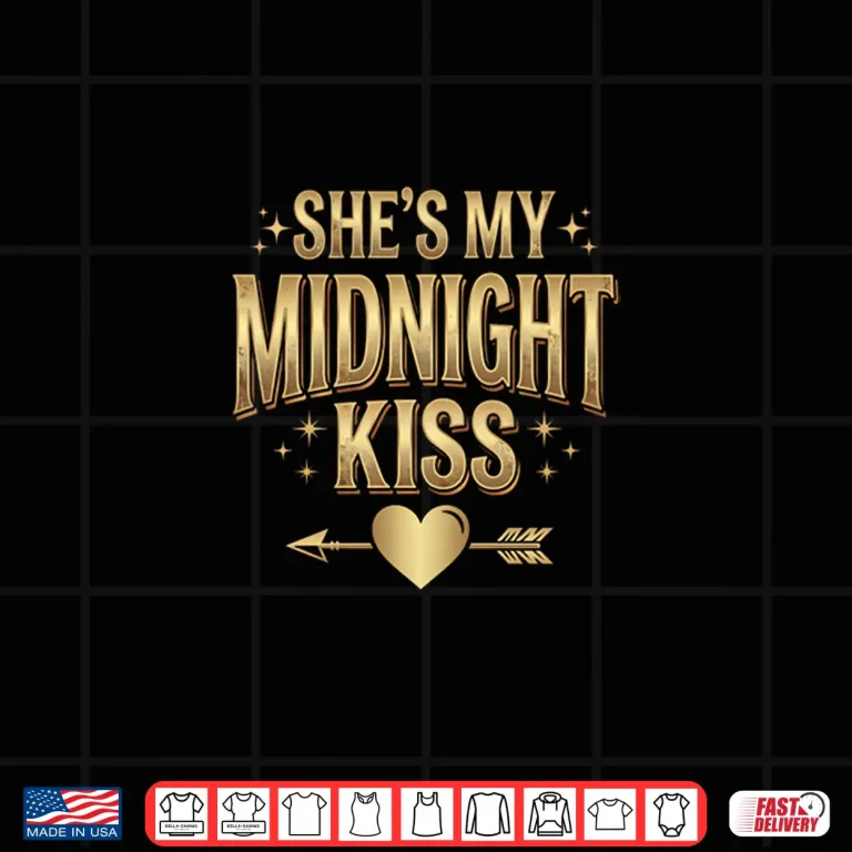 Design SheS My Midnight Kiss Happy New Year Matching Couples Long Sleeve Shirt