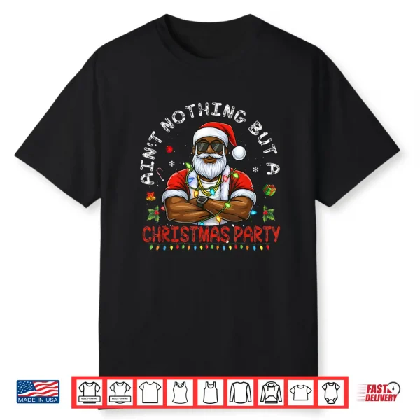 African American Santa Claus Christmas Pajama Shirt