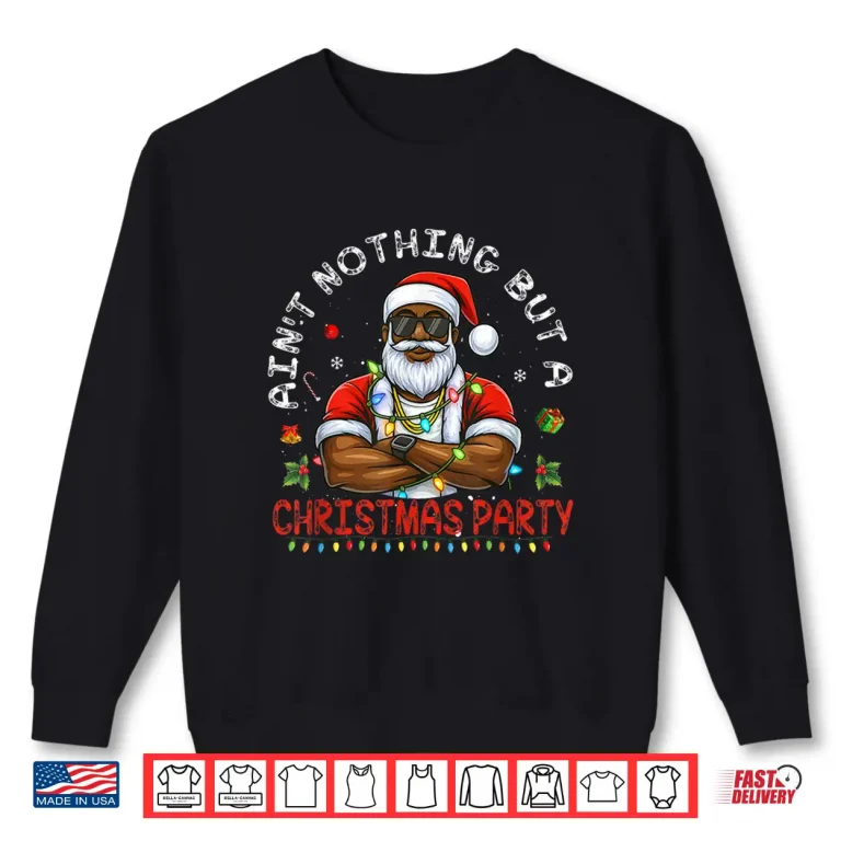 Sweatshirt African American Santa Claus Christmas Pajama Shirt