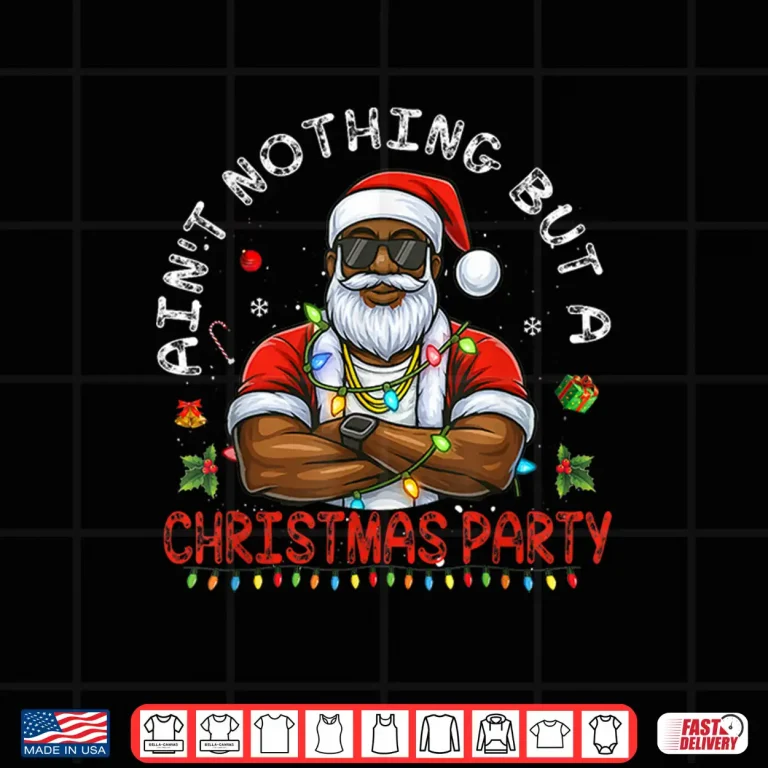 Design African American Santa Claus Christmas Pajama Shirt