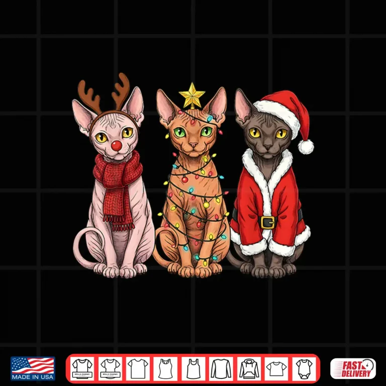 Design Christmas Sphynx Cat Santa Reindeer Shirt