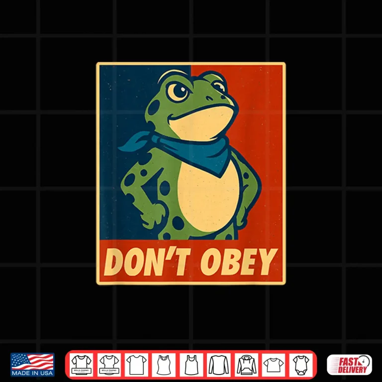 Design Dont Obey Frog Retro Protest Poster Shirt