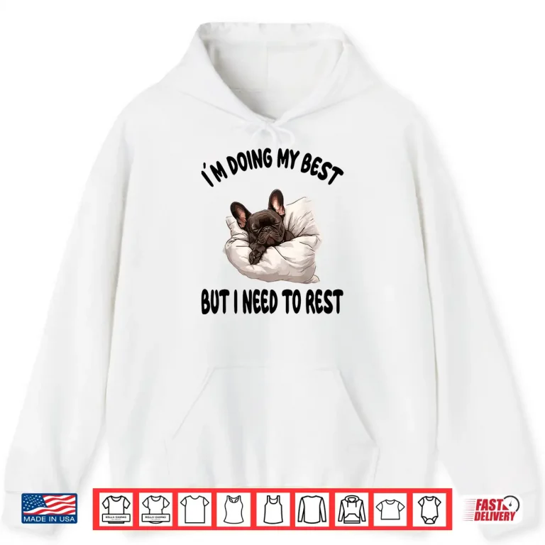 Hoodie French Bulldog Frenchie Dog Pajamas Sleeping Napping Shirt