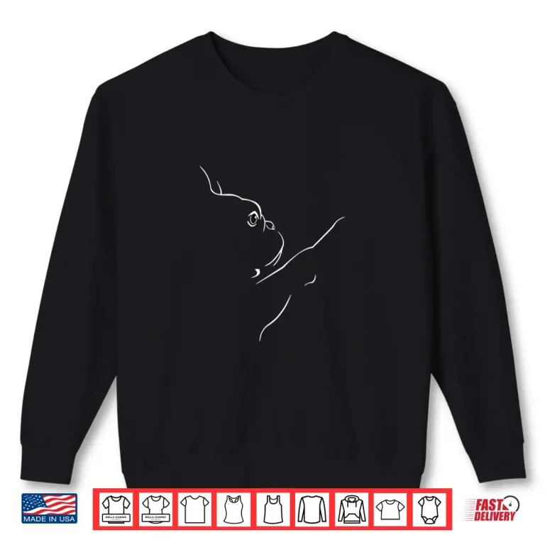 Sweatshirt French Bulldog Illustration Line Art Bulldog Lovers Shirt