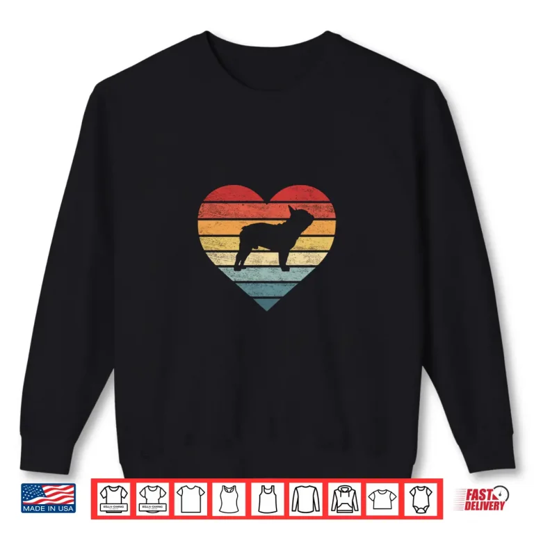 Sweatshirt Frenchie Lover Owner Gifts Retro Sunset Dog Silhouette Mom Shirt