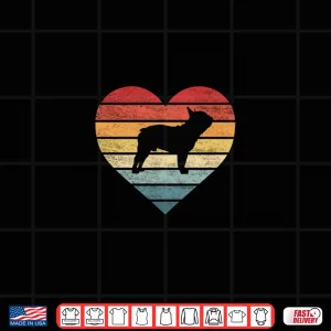 Design Frenchie Lover Owner Gifts Retro Sunset Dog Silhouette Mom Shirt