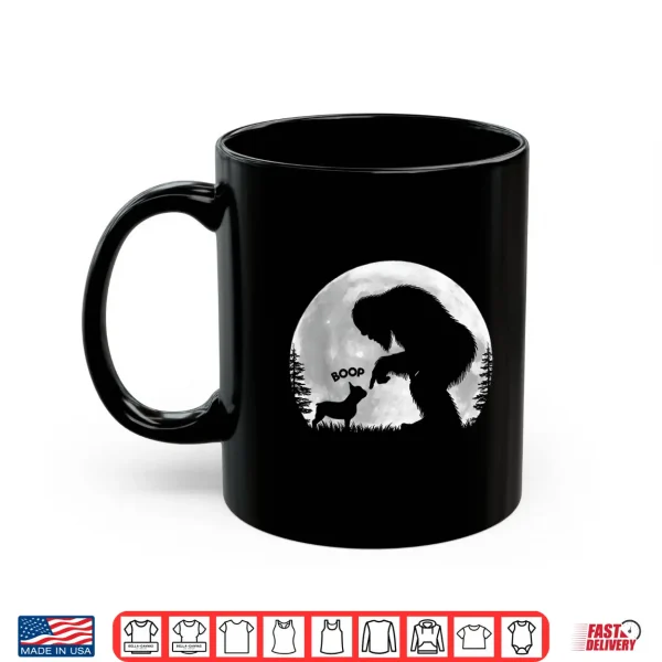 Mug Fun Hand Boop Nose Bigfoot Sasquatch French Bulldog Moon Shirt