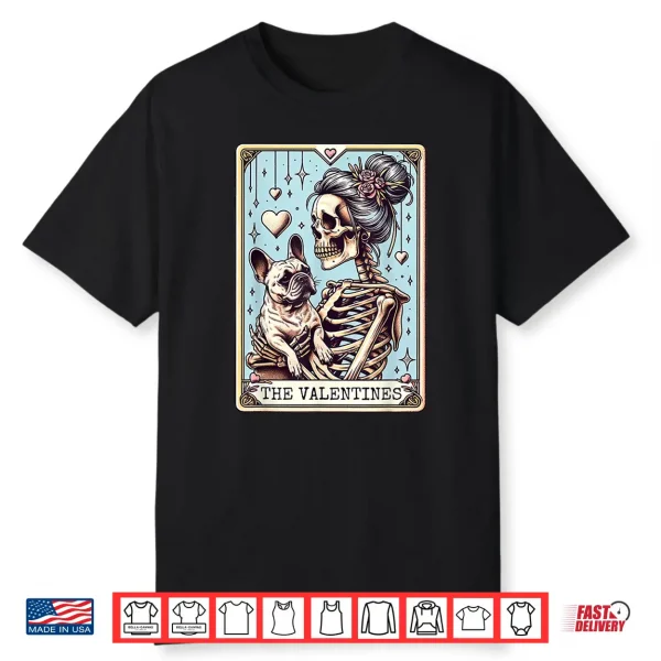 Retro French Bulldog Valentine’S Day Frenchie Mom Tarot Card Shirt