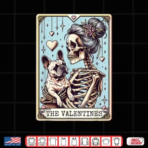 Design Retro French Bulldog ValentineS Day Frenchie Mom Tarot Card Shirt